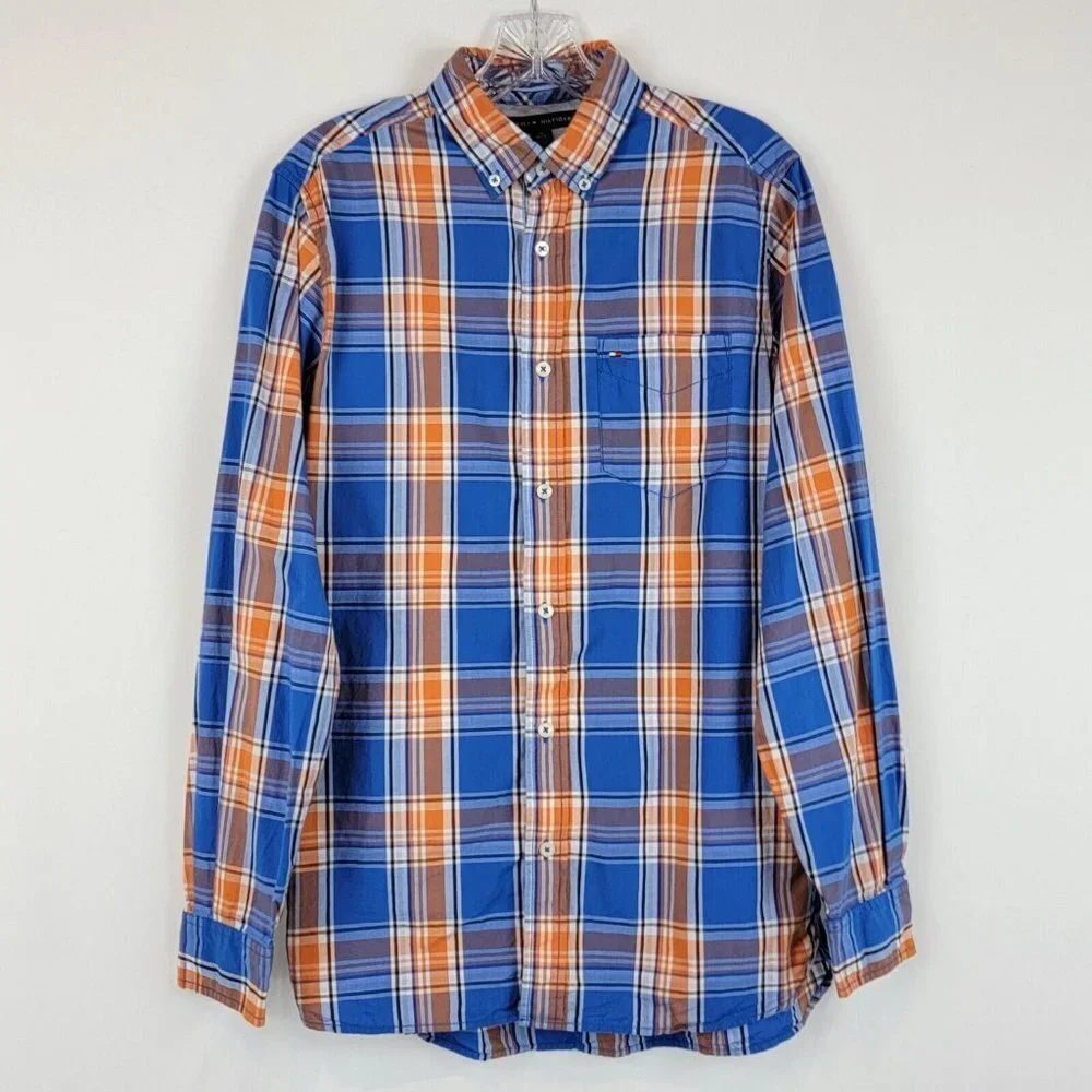 tommy hilfiger custom fit dress shirt Tommy Hilfiger Men's Wainwright Solid Short Sleeve Custom Fit Shirt Sleepy Blue 78J1737 431